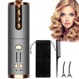 Cordless Automatic Hair Curler with Adjustable Temperature & LED Display