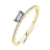 Trumium 2mm 925 Sterling Silver Rings For Women Zircon Inlaid Half Eternity Stacktable Ring Fine Jewelry for Wedding Anniversary