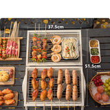 Portable Dual-Sided Charcoal Grill Stove for Outdoor Cooking & Camping