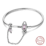 925 Sterling Silver Charm Bracelet for Women – Heart, Star, Moon & More