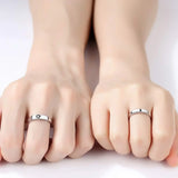 Sun and Moon Adjustable Couple Rings Set – Minimalist Wedding & Engagement Jewelry for Lovers