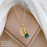 Trendy Stainless Steel Star Pendant Necklace – Women’s Zircon Charm Jewelry