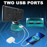 21V LED Work Light with USB Port - Compatible with Makita 18V Batteries (Battery Not Included)