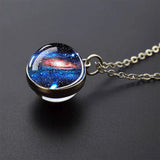 Trendy Glass Ball Pendant Necklace – Unisex Zinc Alloy Chain Link Design