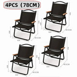 Foldable Carbon Steel Camping Chair with Oxford Fabric and Wooden Armrests