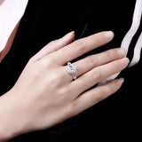 925 Sterling Silver Crystal Flower Ring for Women – Elegant Wedding & Party Jewelry