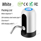 Bomba de agua potable automática portátil con interruptor y carga USB Mini dispensador de agua eléctrico para botella universal de 5 galones