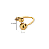 Minimalist Gold Beaded Ring – Adjustable Stainless Steel, Waterproof & Hypoallergenic
