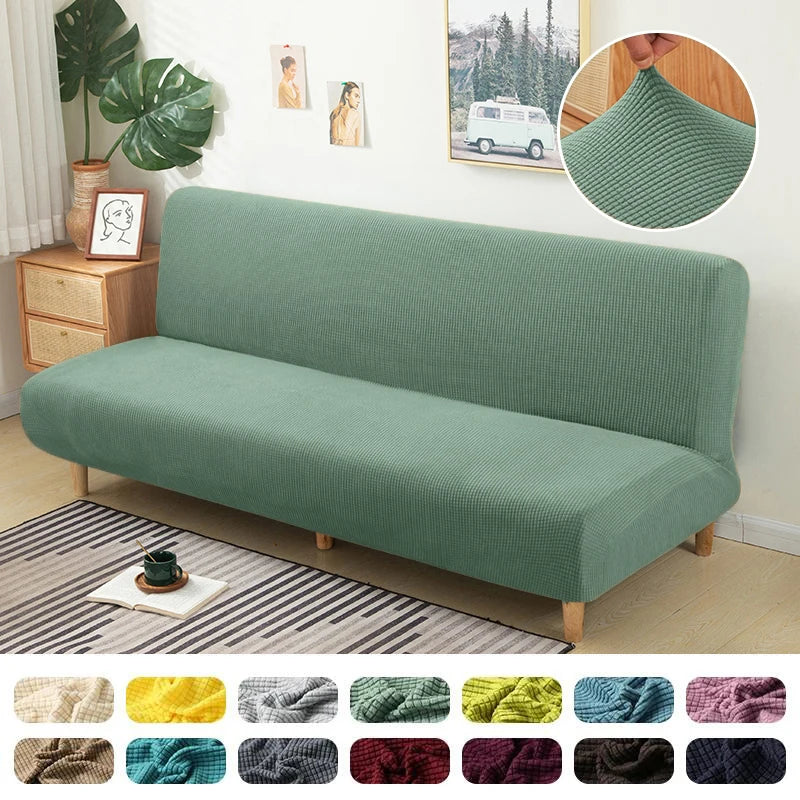Stretch Armless Sofa Bed Slipcover - Elastic Futon Couch Protector
