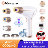4-in-1 Cordless IPL Hair Removal Device – Rechargeable Laser Epilator with Cooling & Replaceable Lamps