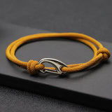 Men’s Adjustable Rope Charm Bracelet – Trendy Milan Alloy Geometric Design