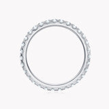 2mm D Color Moissanite Eternity Ring – 925 Sterling Silver 18k White Gold Plated Wedding Band