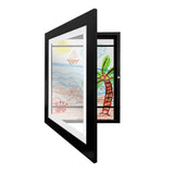 Modern Wall-Mount Art Display Frame – Resin A4 Artwork Storage with Elastic Straps