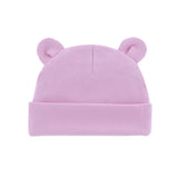 Autumn Winter Baby Hat Comfortable Solid Color Hats Cute Ear Shape Cotton Cap Newborn Photography Props 0 -1 Infant Bonnet Items