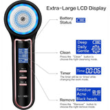 Electric Facial Cleansing Brush & Blackhead Remover with Red and Blue Light Therapy