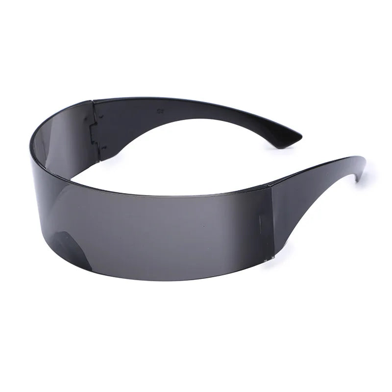 Gafas de sol futuristas con visera estrecha Cyclops: gafas con protección UV400 y láser espejado para hombres y mujeres