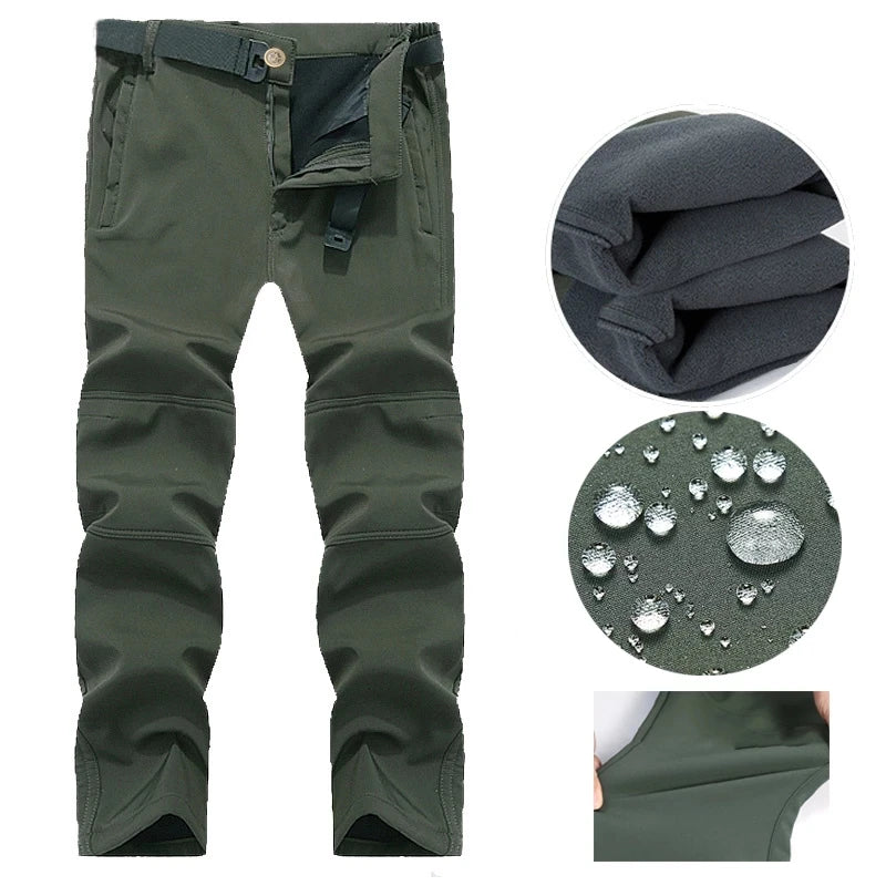Chaqueta y pantalones tácticos softshell impermeables para hombre para senderismo, acampada y esquí en invierno