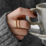 Minimalist Gold & Silver Stackable Rings – 18K Gold Plated Stainless Steel Jewelry for Women & Men