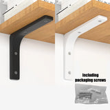 Soportes para estantes Estantes de pared flotantes en forma de L Soporte de soporte de acero inoxidable en blanco y negro Soporte de hardware para el hogar