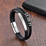 Pulsera de cuero y acero inoxidable para hombre: accesorio elegante y duradero