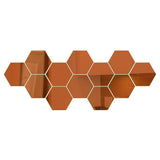 Pegatinas de pared con espejos hexagonales en 3D: decoración moderna para el hogar