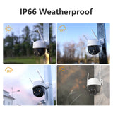 5MP Outdoor PTZ Wi-Fi Security Camera with Color Night Vision, AI Human Detection, and Two-Way Audio