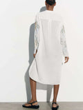Bohemian Floral V-Neck Midi Dress for Women - Summer Full-Sleeve Slim Fit