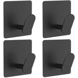 Ganchos de pared adhesivos de acero inoxidable: toalleros multiusos para baño y cocina (juego de 4) 