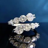 3.26 Carat Moissanite Wedding Ring – 925 Sterling Silver Eternity Band with GRA Certificate