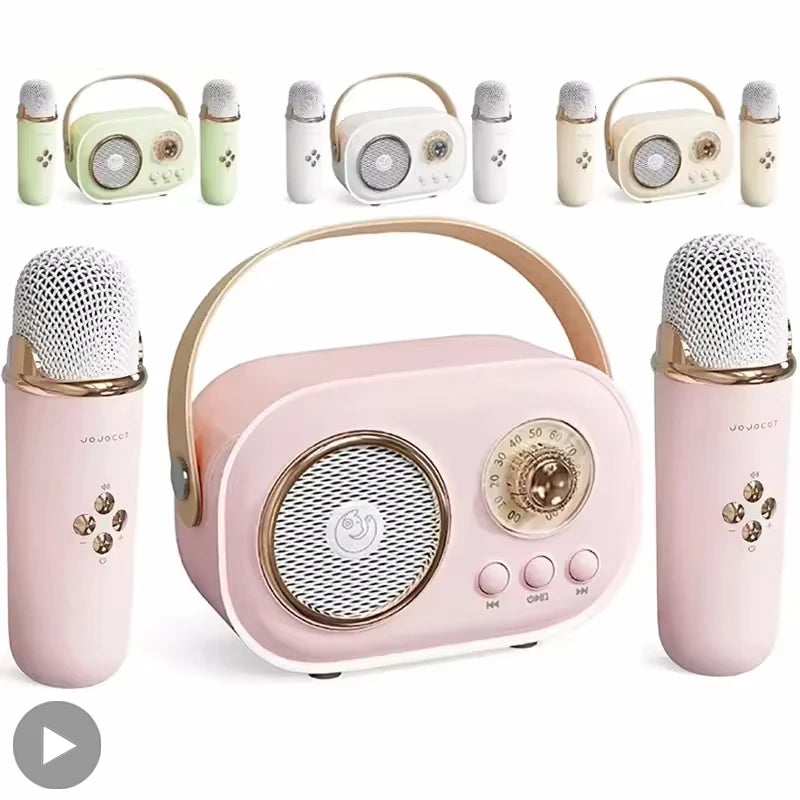 Portable Karaoke Bluetooth Speaker with Wireless Microphone – FM Radio & Voice Effects
