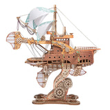 3D Wooden Spaceship Puzzle - DIY Model Building Kit for Teens & Adults
