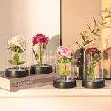 Eternal Red Silk Rose in Glass Dome – Romantic LED Light Gift for Valentine’s & Home Decor