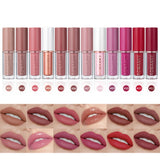Juego de brillo labial de larga duración y alto brillo: colección de 12 piezas