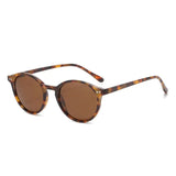 Gafas de sol polarizadas redondas retro: montura clásica de leopardo y protección UV400