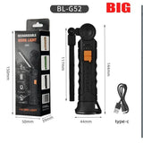 COB LED Work Light – Rechargeable Magnetic Flashlight with Power Bank & Hook
