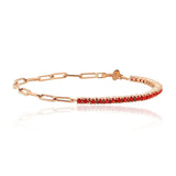 Pulsera de cadena de eslabones de cobre con diseño geométrico vintage para mujer: accesorio de moda elegante y moderno