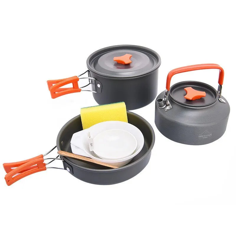 Juego de utensilios de cocina para acampar | Equipo de cocina para pícnic y senderismo al aire libre