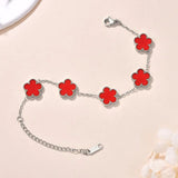 Trendy Stainless Steel Plant Charm Bracelet for Women