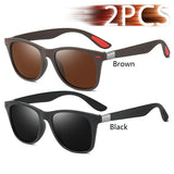 Vintage Square Unisex Sunglasses – Polarized Anti-Glare UV400 Shades for Driving & Fishing