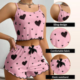 Women's Summer Pajama Set - Sleeveless Tank Top & Shorts Sleepwear