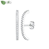 Sterling Silver Zircon Hoop Earrings for Women – Elegant Star & Heart Design