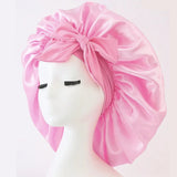 Gorro de dormir de satén de seda ajustable con banda para atar: protección para el cabello para mujeres y hombres