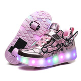 Unisex LED Light-Up Casual Shoes for Kids – Hook & Loop Sneakers with PU Upper and Non-Slip Rubber Sole