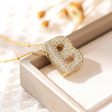 Letter Pendant Necklace for Women – Mood & Sleep Tracker Fashion Jewelry for Office & Career