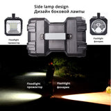Foco LED recargable de alta potencia: linterna de doble cabezal resistente al agua para uso en campamentos y emergencias