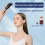 Electric Scalp Massager Comb with Red & Blue Light Therapy – Nano Mist Hair Growth Treatment Brush