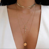 Collar vintage de varios estilos en color dorado nuevo para mujer, conjunto de collares con colgante de cristal multicapa de estilo bohemio y moderno, regalos de joyería