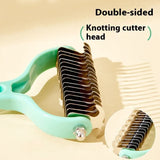 Double-Sided Pet Grooming Brush - Stainless Steel Fur Knot Remover for Cats & Dogs