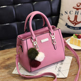 Women’s Vintage PU Leather Satchel – Plush Tassel Crossbody & Shoulder Bag