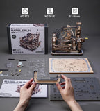 3D Wooden Marble Run Spaceport - Electric & Manual Mode Puzzle Kit